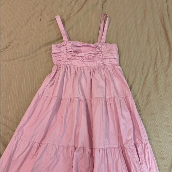 Zara Pink Poplin Tiered Maxi Dress - Picture 8 of 10